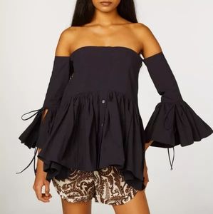 Rosie Assqoulin dress/shirt covertable  removable bell sleeves size 4